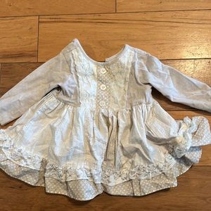 Ric Rac Ruffle Neutral Dress 12 months